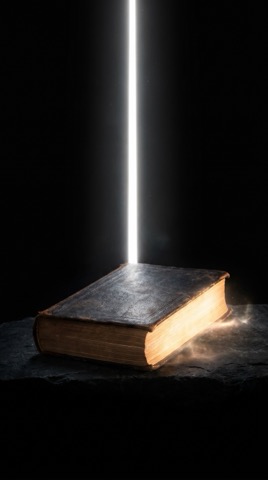 луч освещает книгу изнутри